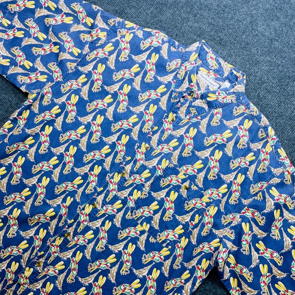 Bugle Boy Company Other - Bugle Boy Vintage 90s Short Sleeve Button Down Shirt XL Blue Abstract Print